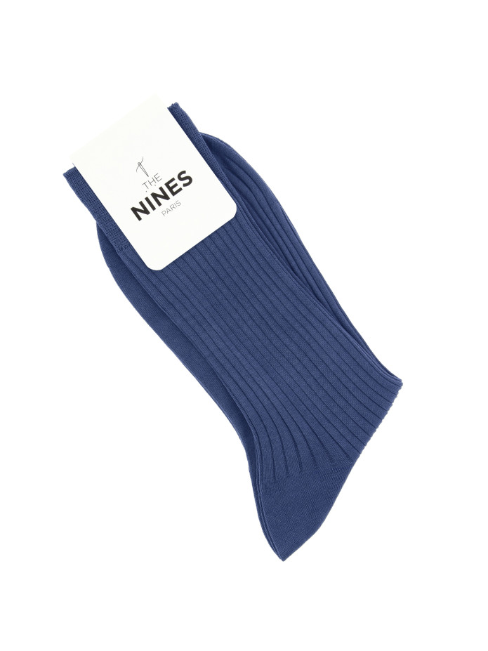 Calcetines de hilo de Escocia azul oscuro