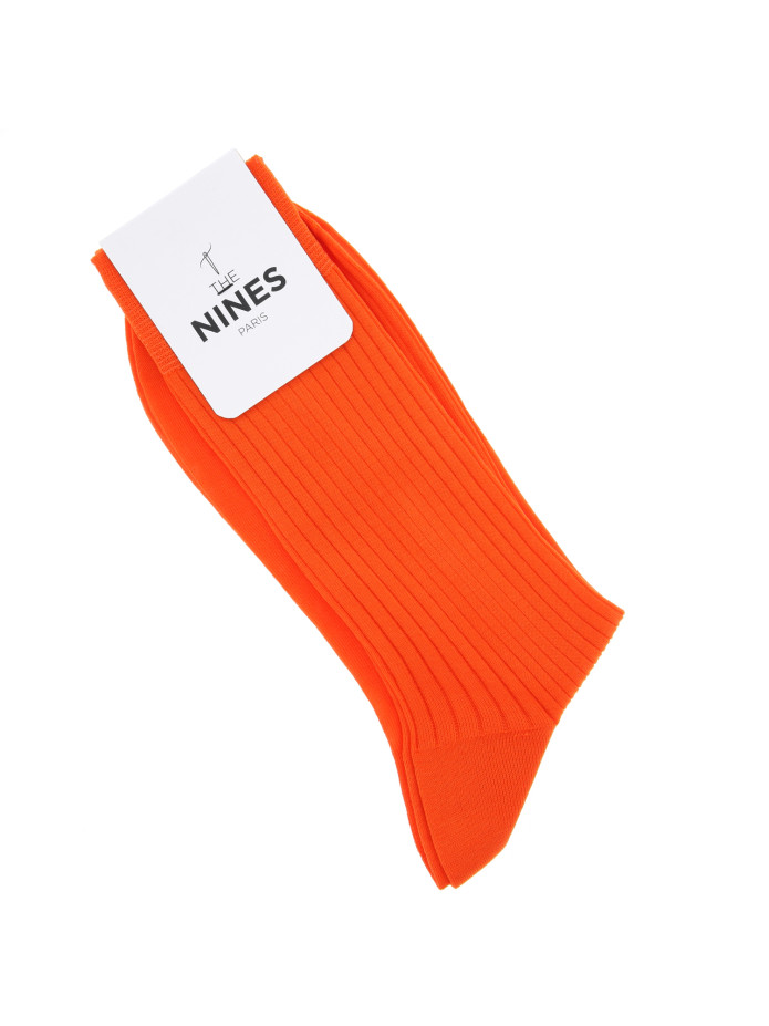 Calcetines de hilo de Escocia naranja vitamina