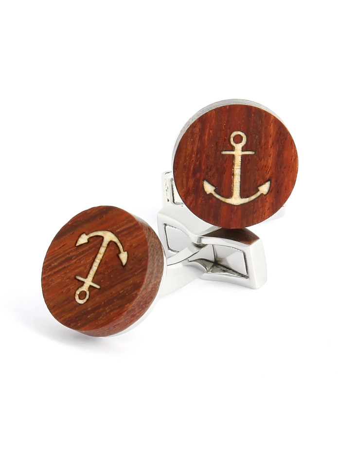 Gemelos de madera con ancla marina - Dinard