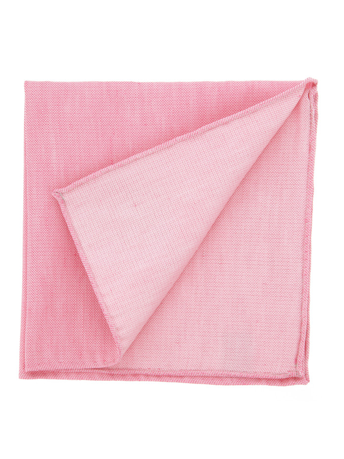 Pañuelo de bolsillo rosa pastel de seda y lino trenzados - Bérgamo