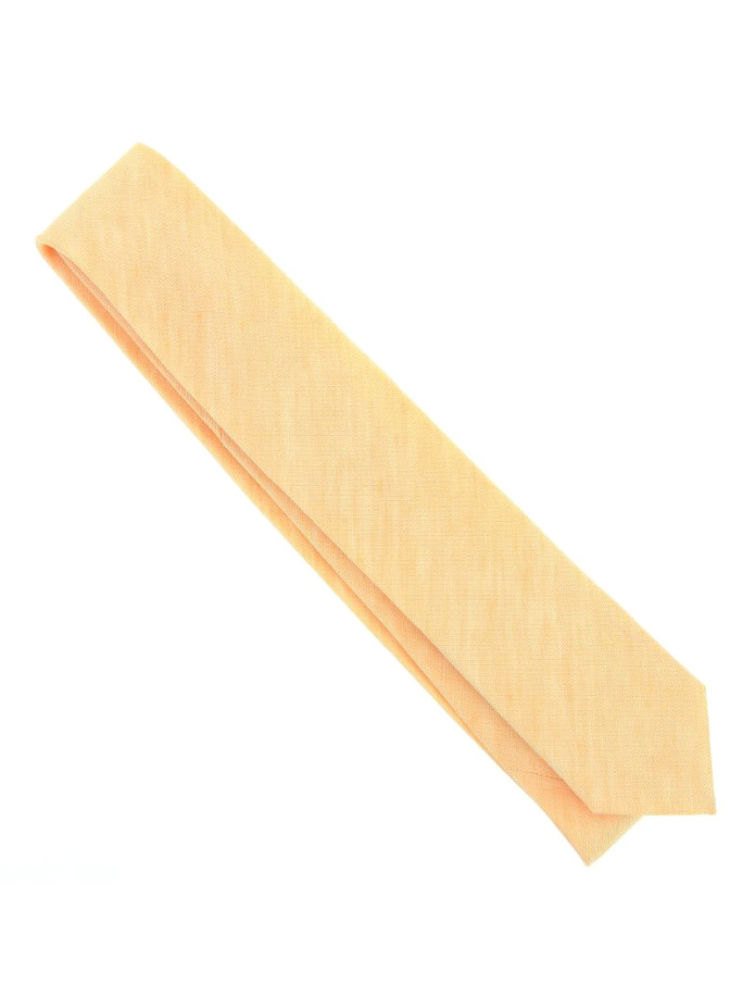 Corbata amarilla de seda y lino trenzados - Bérgamo
