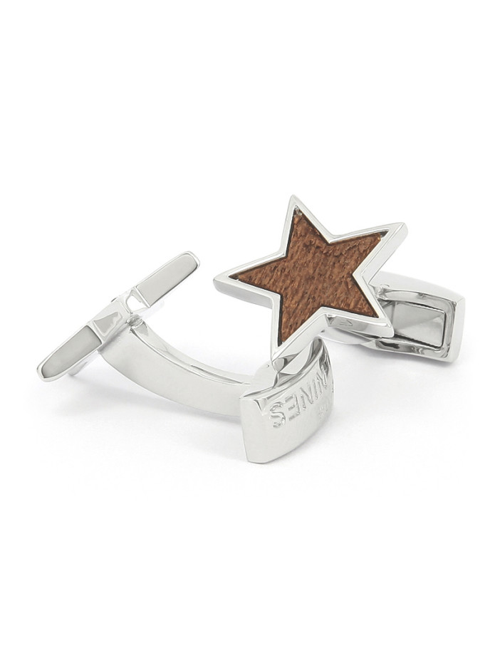 Gemelos de madera con forma de estrella