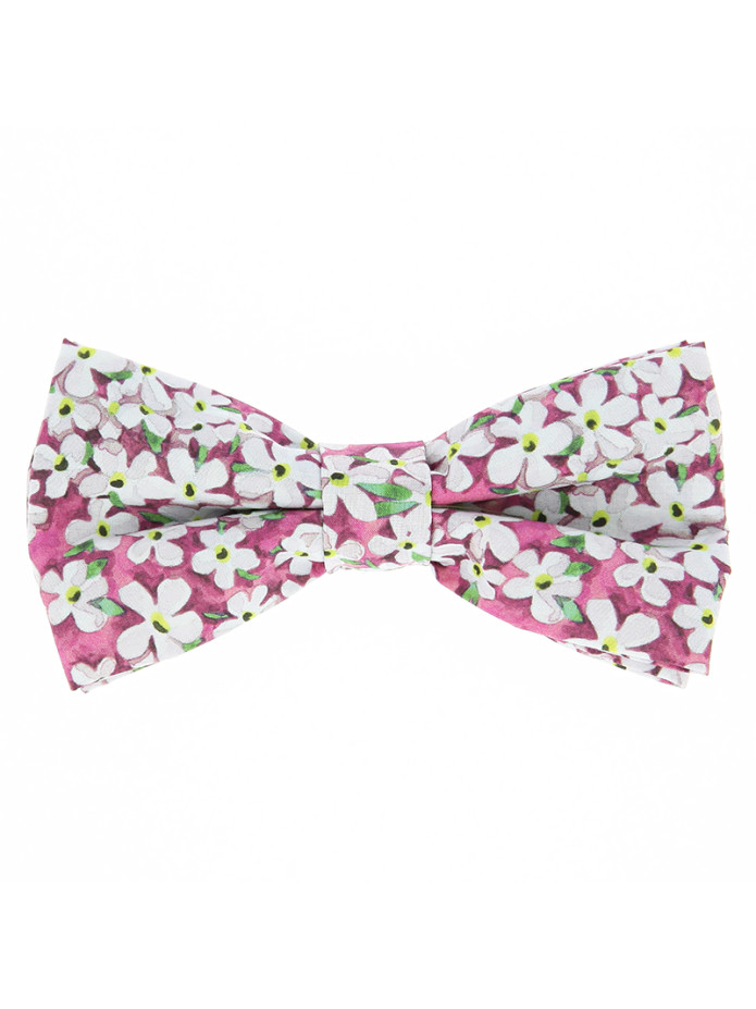 Pajarita liberty rosa con flores blancas - Jazmín
