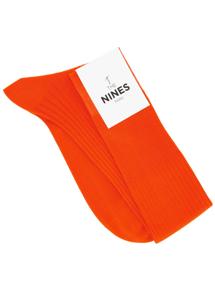 Calcetines de hilo de Escocia naranja vitamina