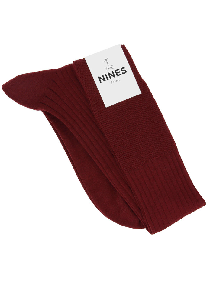 Calcetines de hilo escocés burdeos