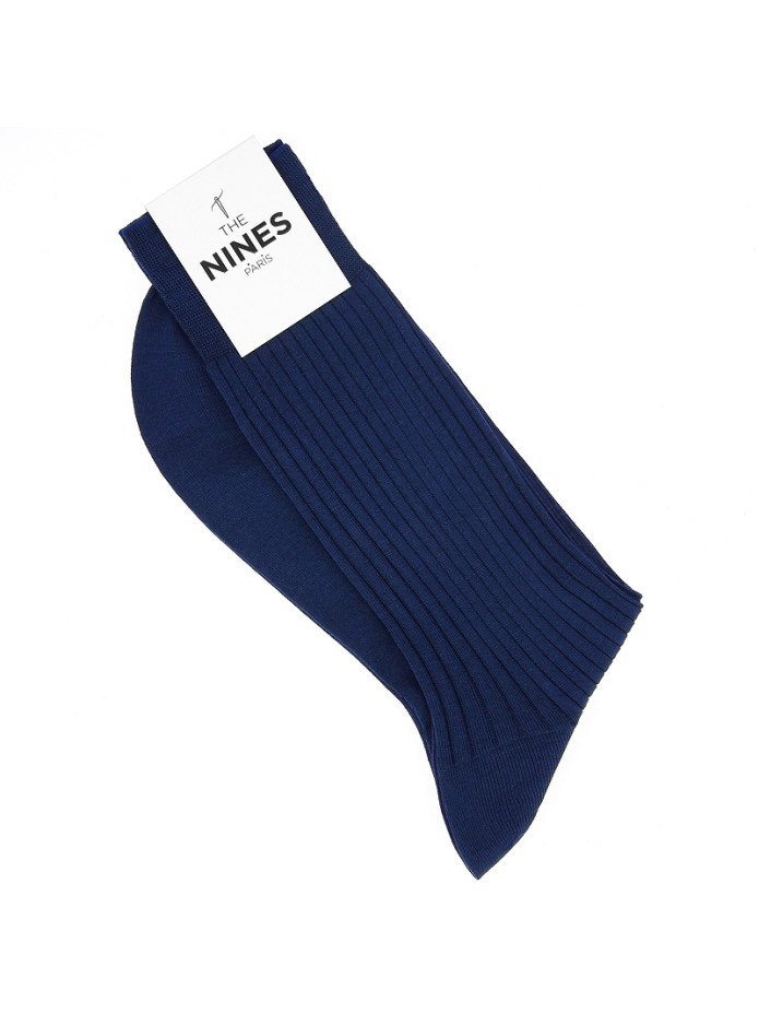 Calcetines de hilo de Escocia azul zafiro