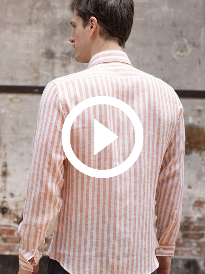 Camisa de lino a rayas naranja - Camisa de verano ideal