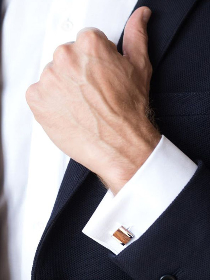 Gemelos de madera con diseño de helechos - Broceliande