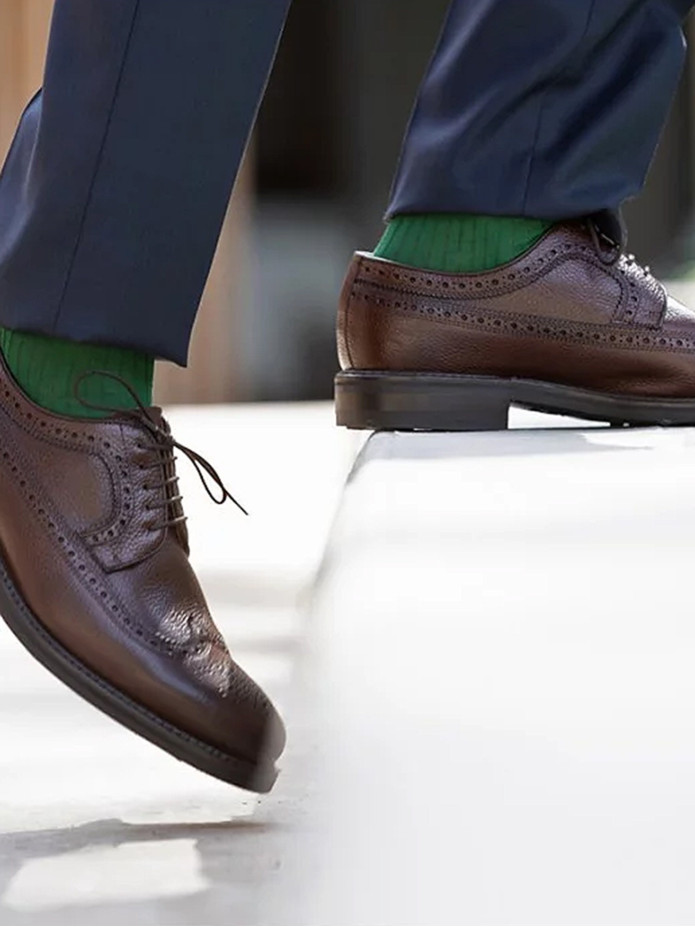 Calcetines de hilo escocés verde inglés