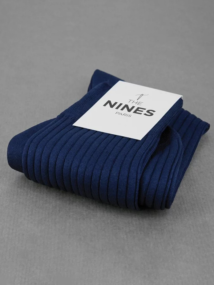 Calcetines de hilo de Escocia azul zafiro