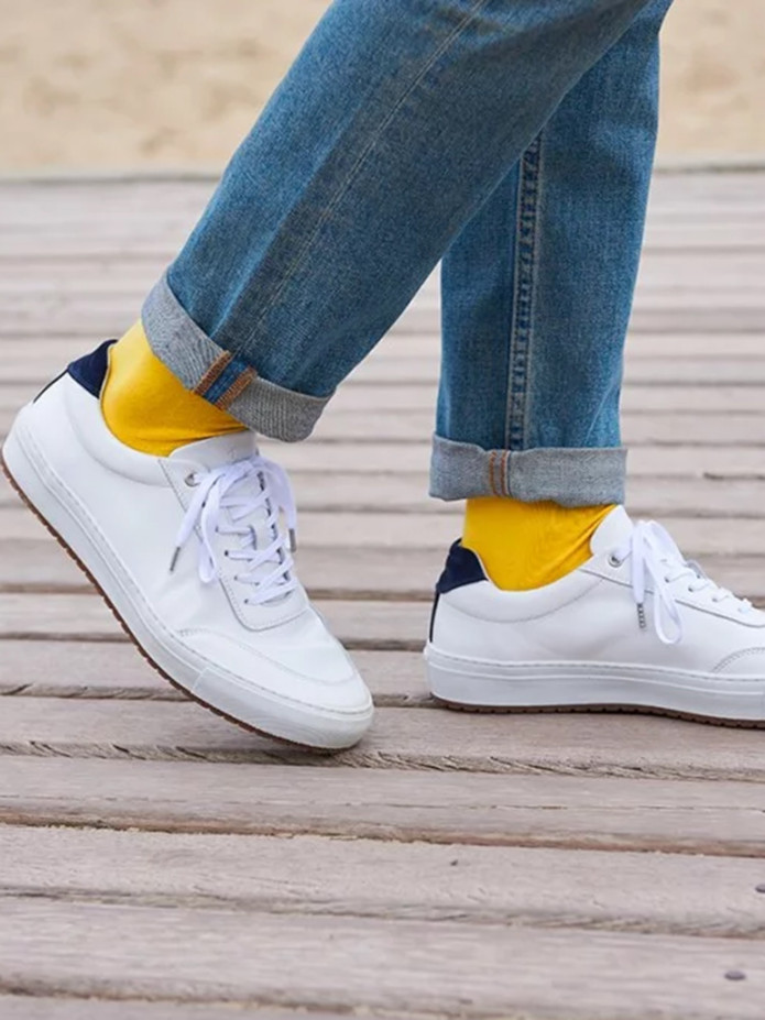 Calcetines de algodón orgánico amarillo