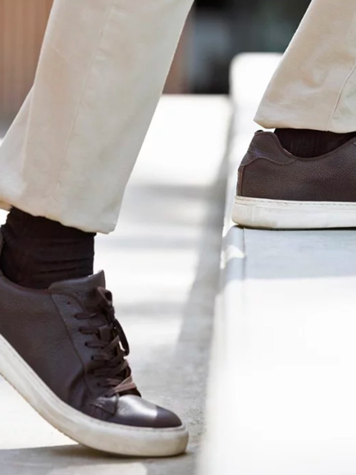Chaussettes fil d'Écosse marron foncé