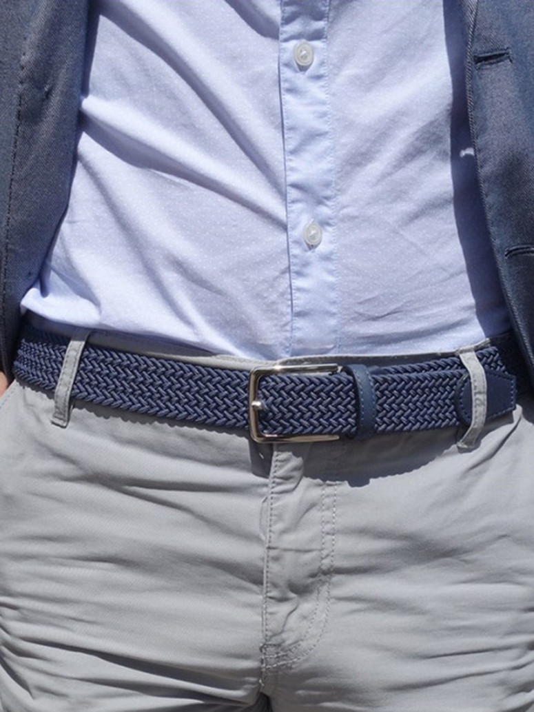 CINTURÓN TRENZADO ELÁSTICO III AZUL KLEIN