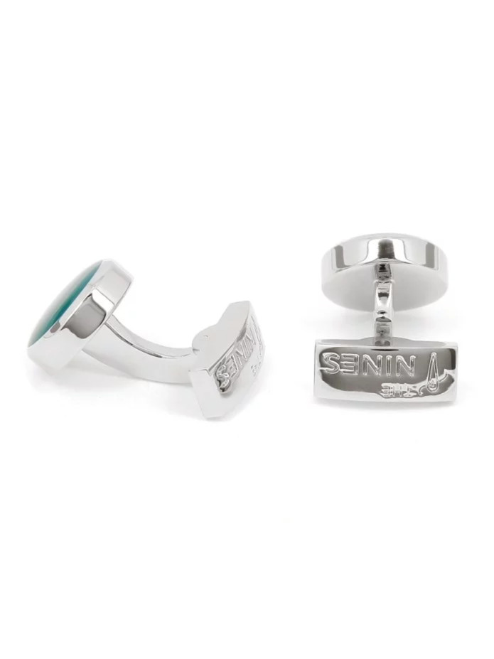Boutons de manchette ronds vert thym - Montreux II