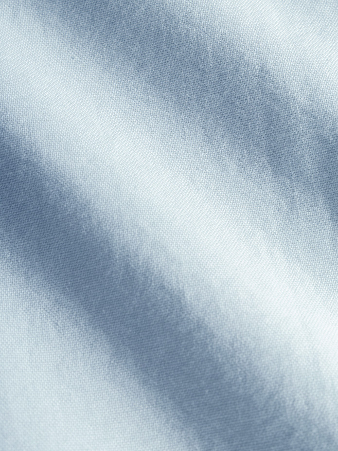 Chemise col italien en oxford bio bleu ciel