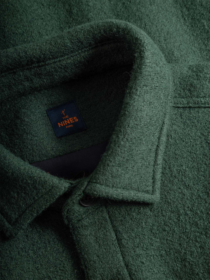 Sobrecamisa de lana cocida verde