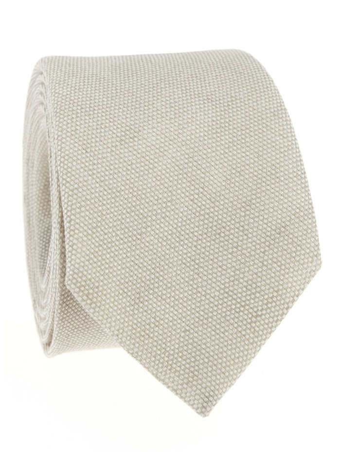 Corbata de lino y algodón beige Verona