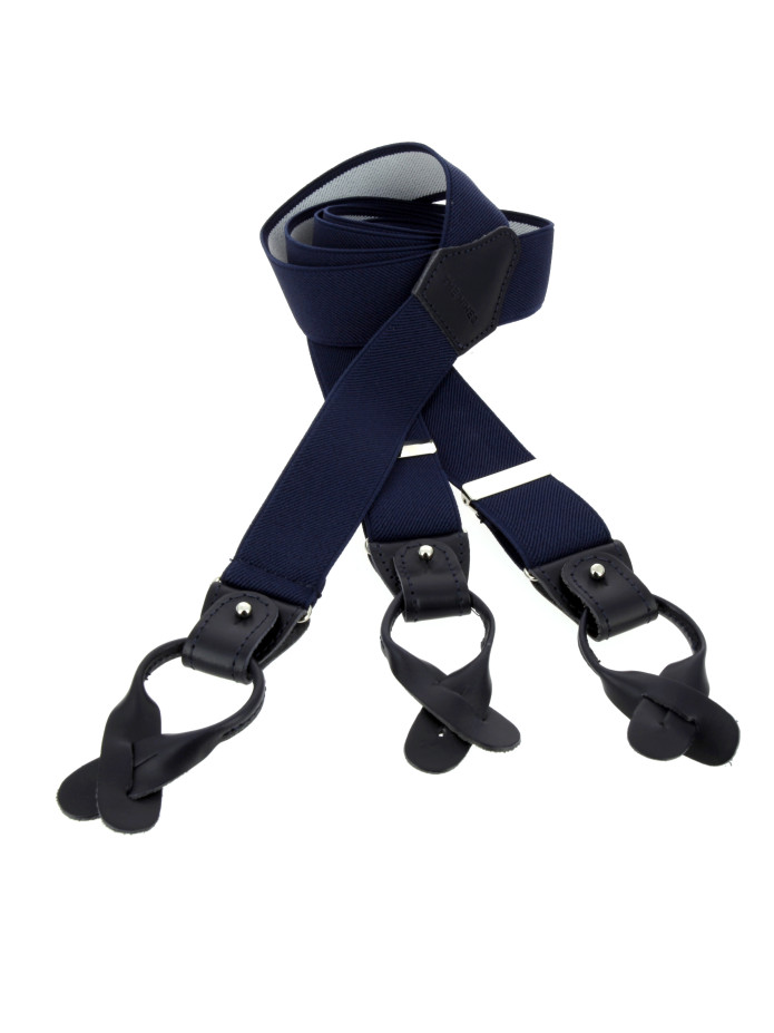 Tirantes azul marino para hombre con botones