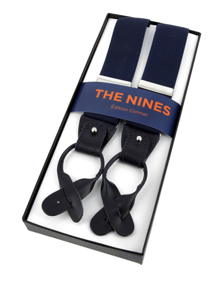 Tirantes para hombre azul marino con botones