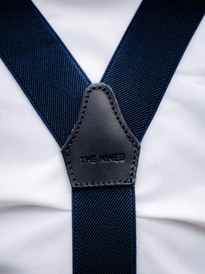 Tirantes azul marino para hombre con botones