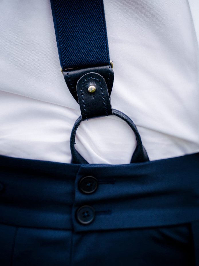 Tirantes para hombre azul marino con botones