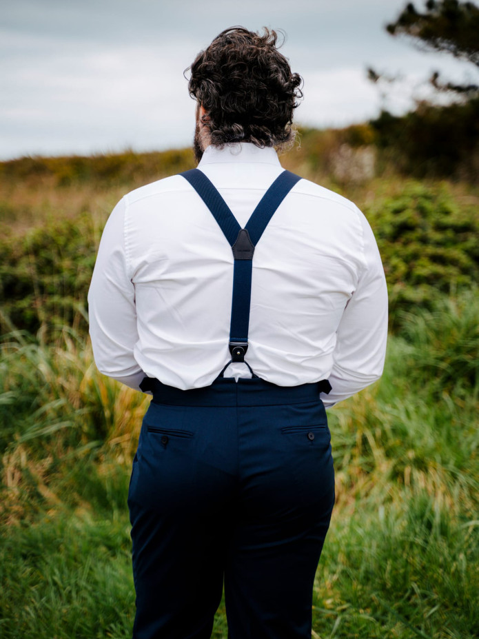 Tirantes para hombre azul marino con botones