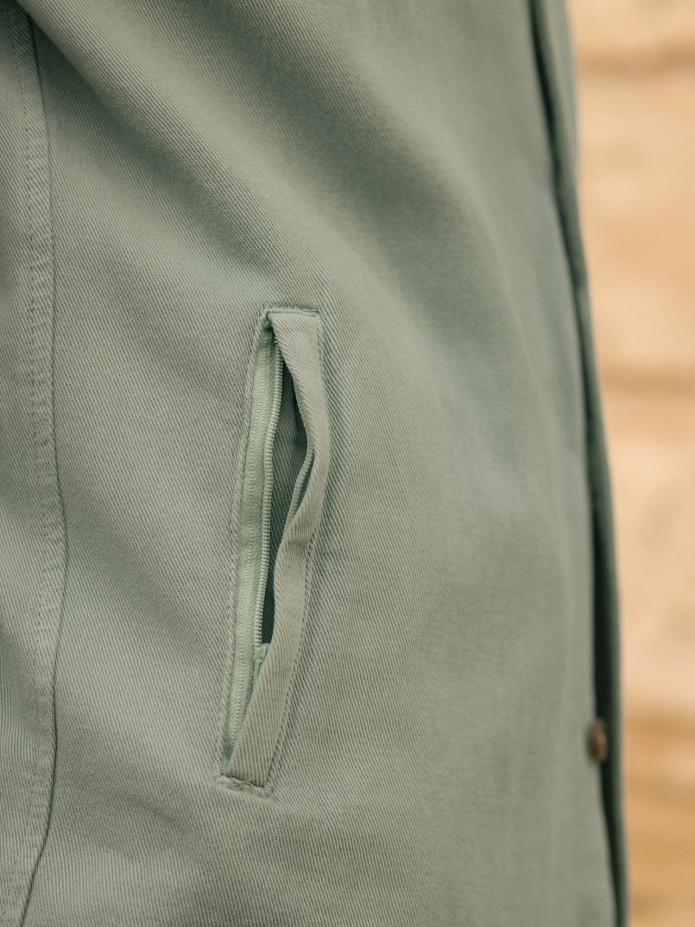 Sobrecamisa verde eucalipto lino y algodón Menorca