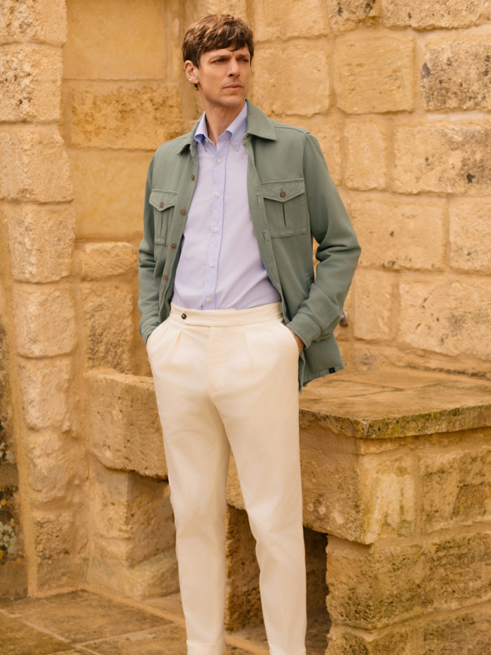 Pantalón con pinzas crudo Bilbao