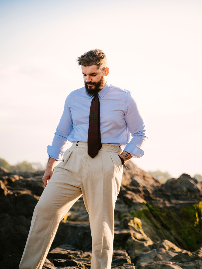 Pantalón de talle alto beige - Litha