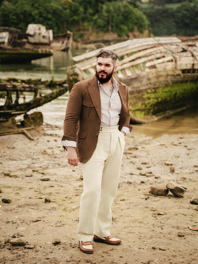 Pantalón de talle alto beige - Litha