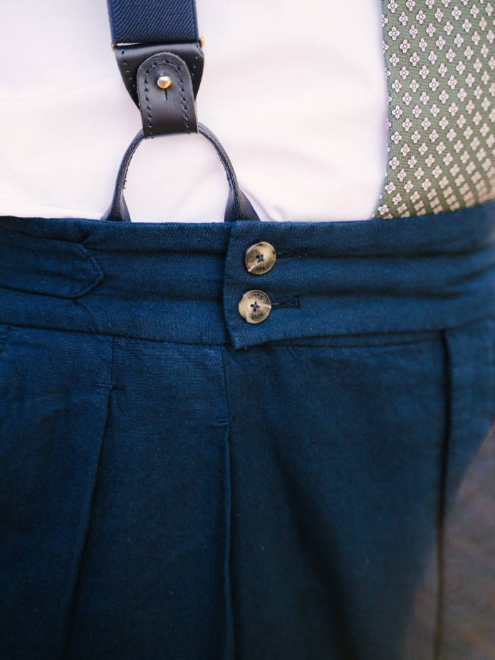 Tirantes para hombre azul marino con botones