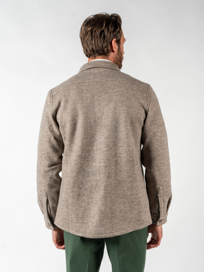 Sobrecamisa de lana hervida beige