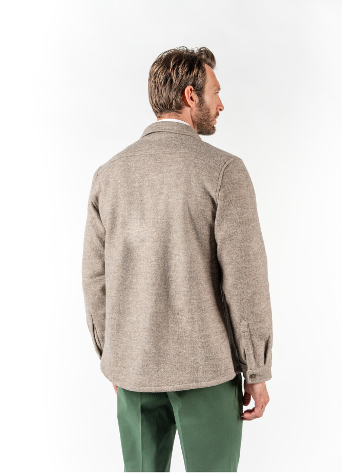 Sobrecamisa de lana hervida beige