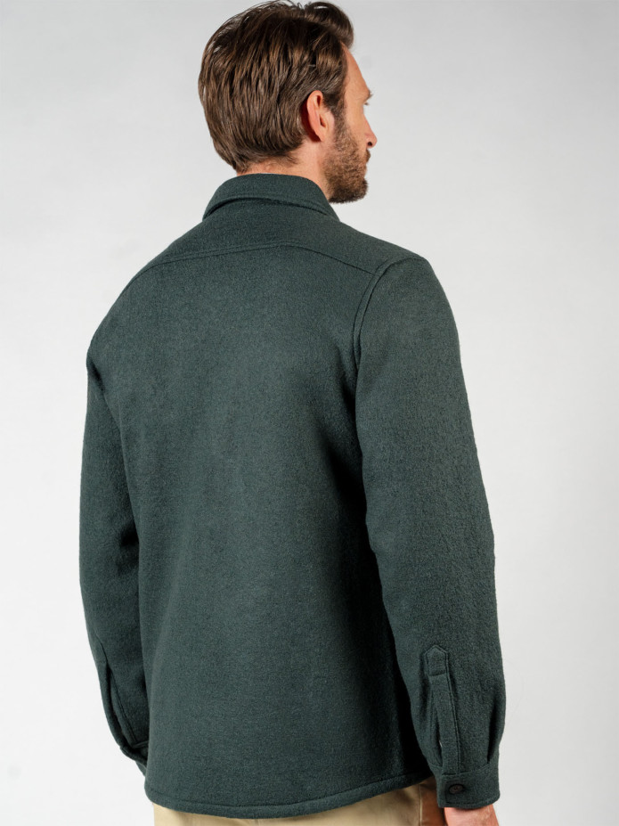 Sobrecamisa de lana hervida verde