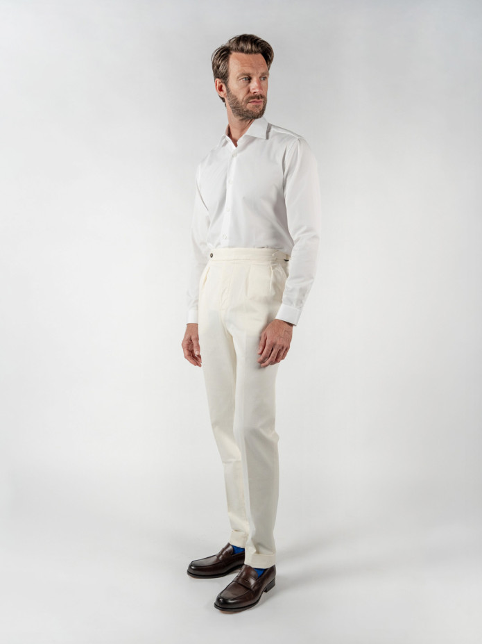 Pantalón con pinzas crudo - Bilbao