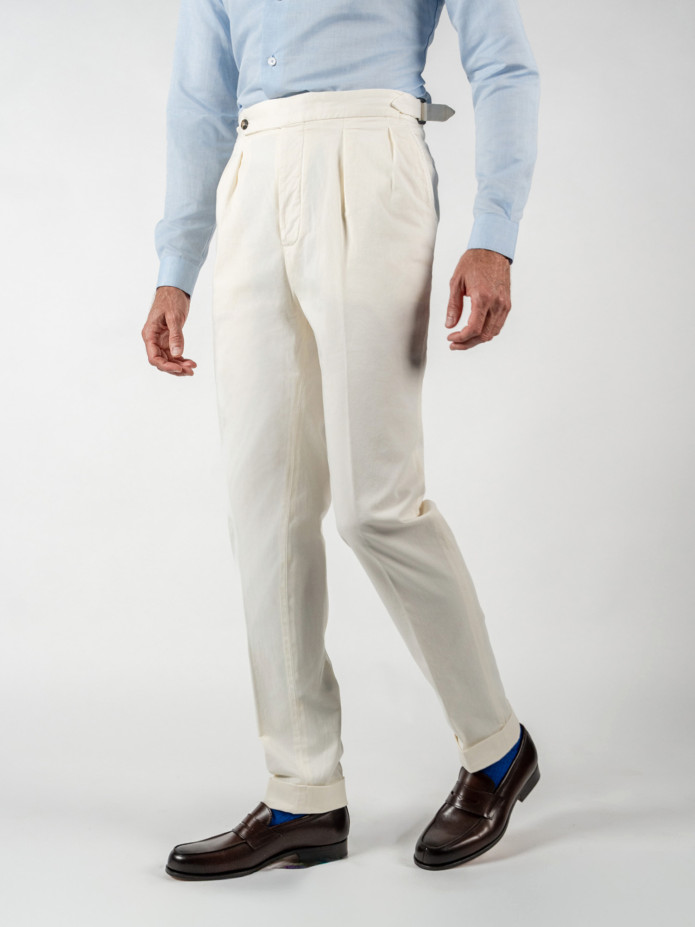 Pantalón con pinzas crudo - Bilbao