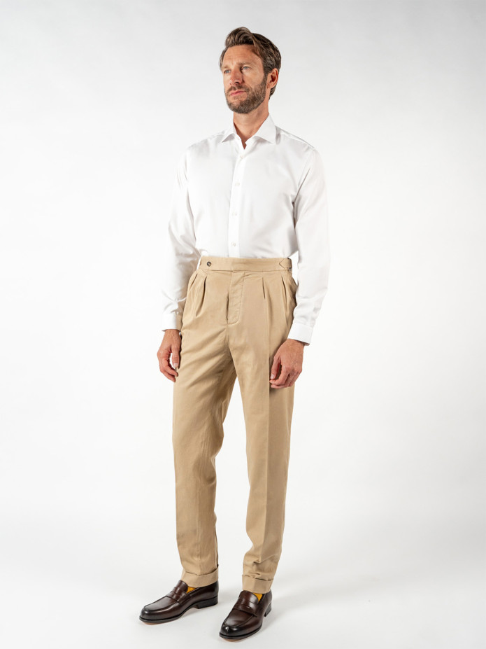Camisa cuello italiano blanca
