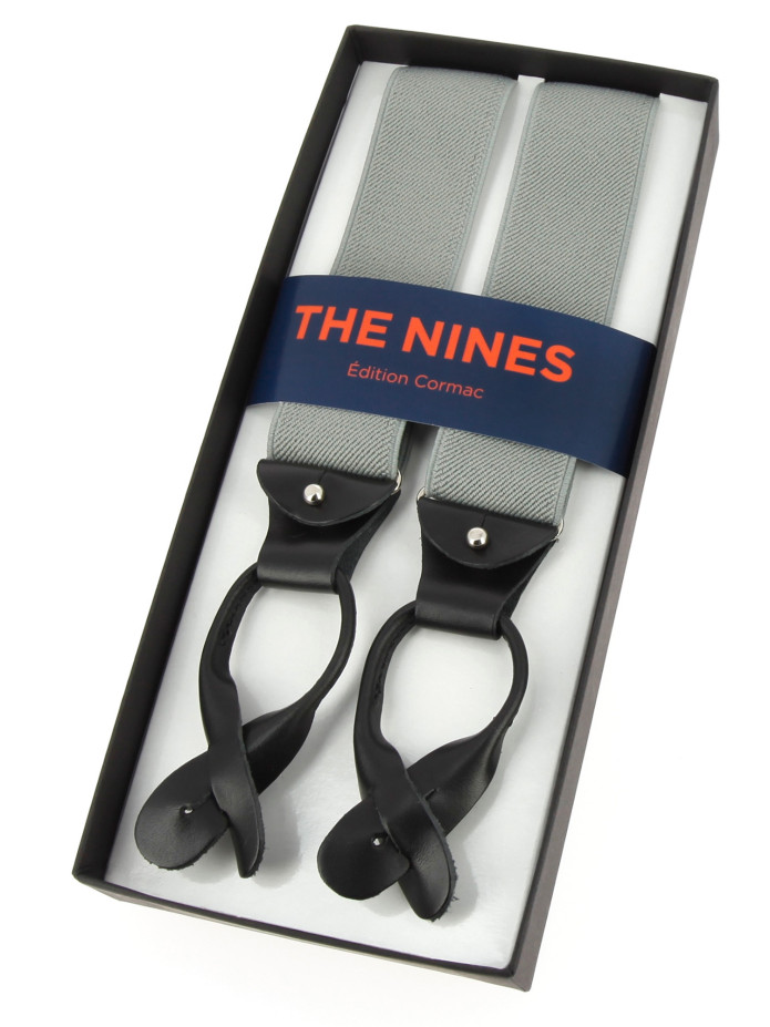 Tirantes grises para hombre con botones