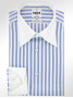 Camisa cuello francés con rayas azul celeste