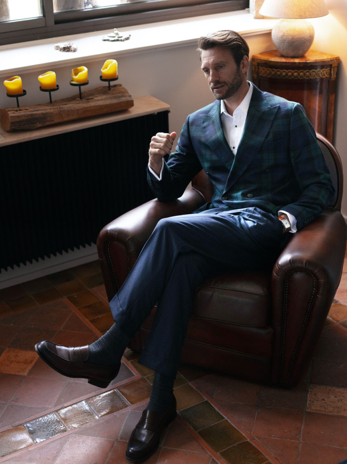 Blazer cruzado de tartán Glaz