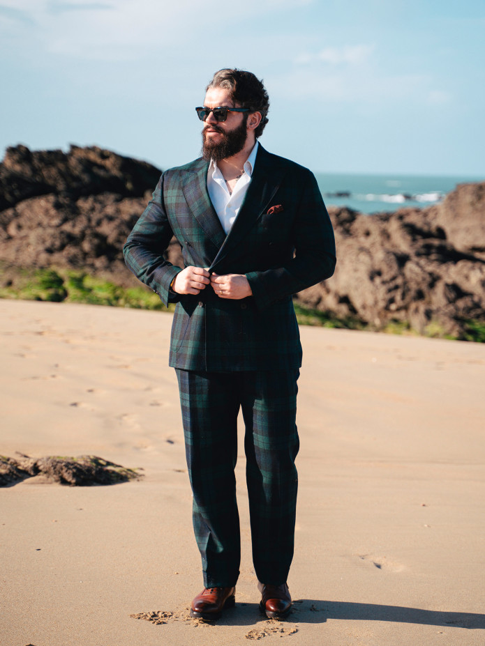 Blazer cruzado de tartán Glaz