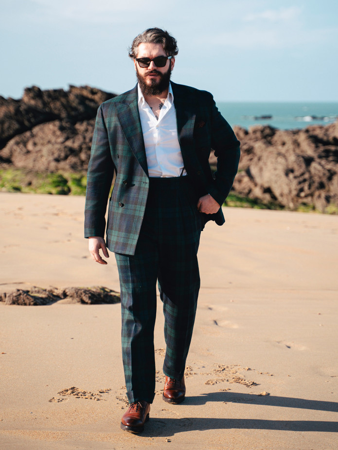 Blazer cruzado de tartán Glaz