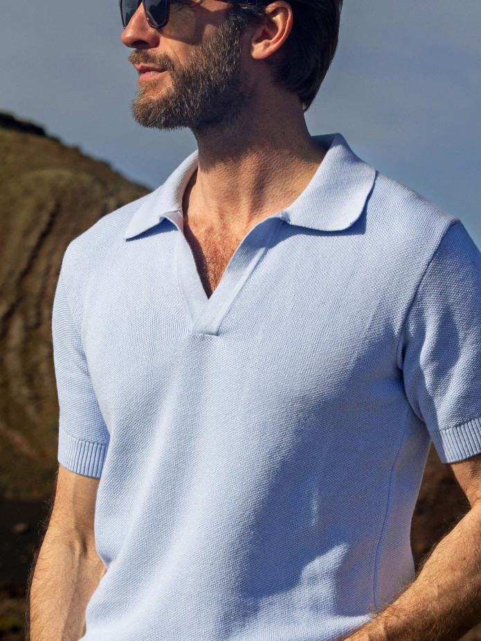 Polo Malla Nazaré Azul Cielo