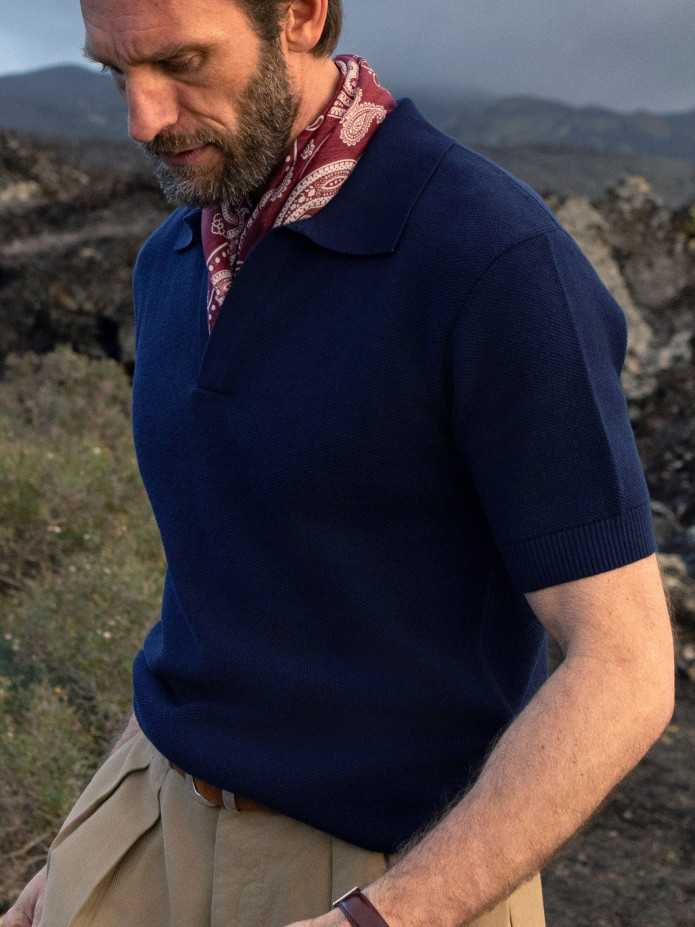 Polo Malla Nazaré Azul Marino