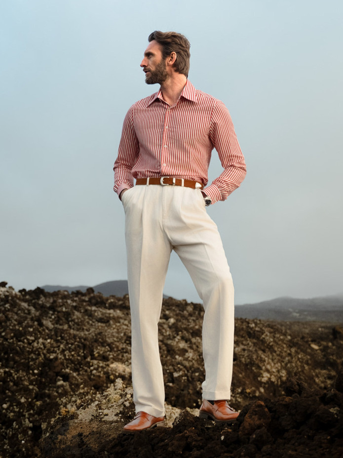 Pantalón de talle alto color crudo - Faro