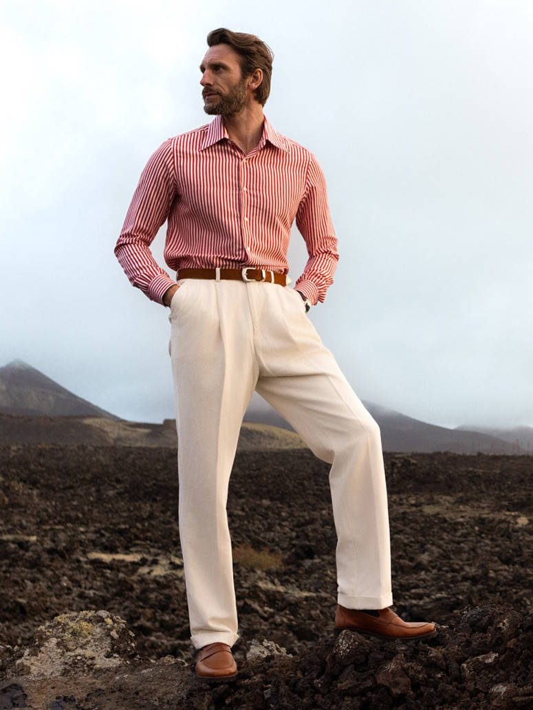 Pantalón de tiro alto crudo - Faro