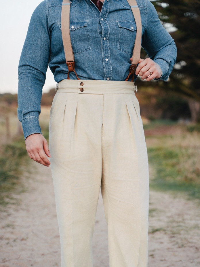 Pantalón de talle alto beige - Litha