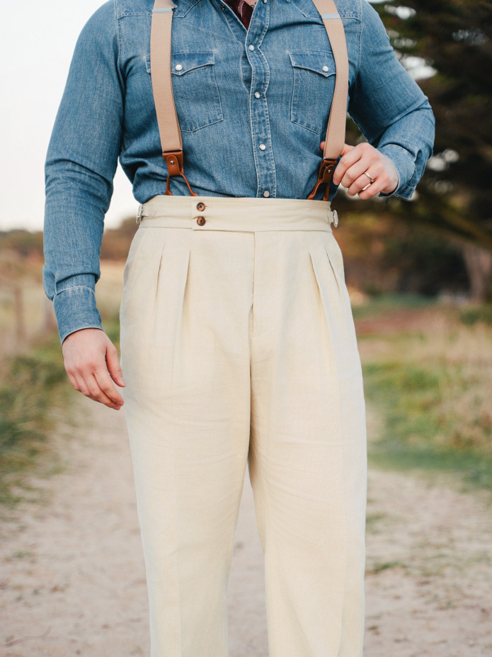 Pantalón de talle alto beige - Litha