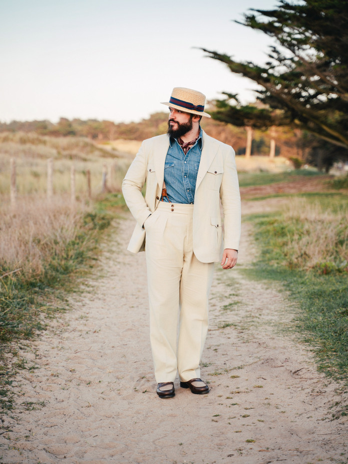 Pantalón de talle alto beige - Litha