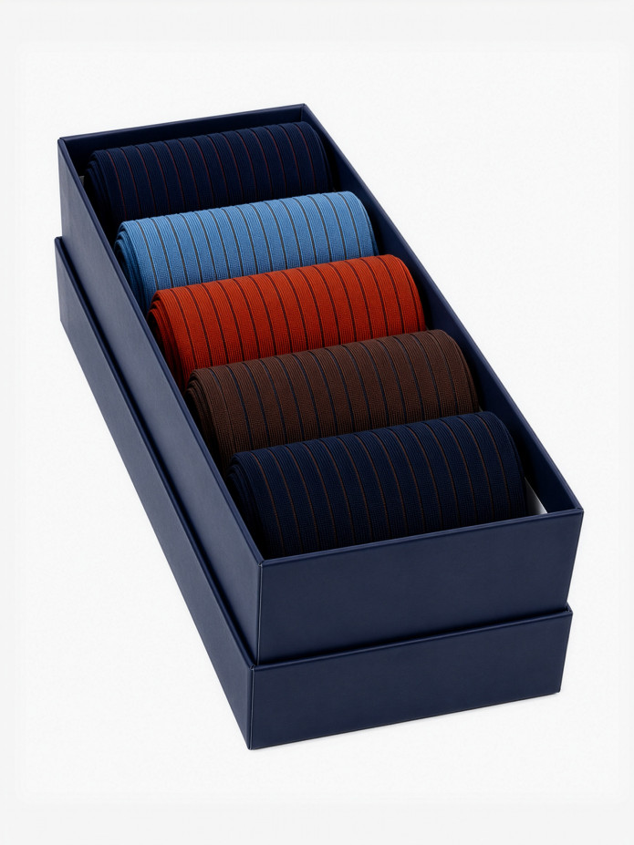 Organizador semanal 5 pares de calcetines de hilo de Escocia a rayas